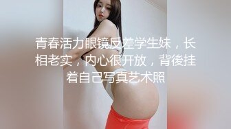 青春活力眼镜反差学生妹，长相老实，内心很开放，背後挂着自己写真艺术照